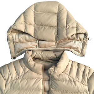 Men's Winter Casual Cotton Puffer Jacket With Hood Bubble <b>Padding</b> Solid Color Stand Collar Zipper & Canvas Design Plain Dyed - Product Image 3