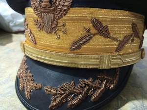 Gorra de Visera Bordada con Emblema de Águila Dorada de EE. UU., Sombrero Formal para Hombre de 56-58 cm, Hecho a Mano para Uso Profesional - Product Image 6
