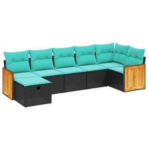 Conjunto de sofás de jardín en negro y azul - Product Image 2