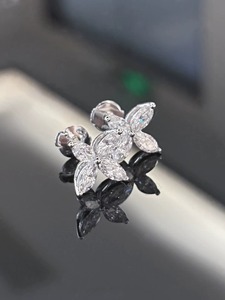 ZAWO HOUSE Marquise <b>Earrings</b> Gift for Girls VVS1 Lab Grown Diamond Sterling <b>Silver</b> Filled Brilliant Cut Luxury <b>Stud</b> <b>Earrings</b> - Product Image 6