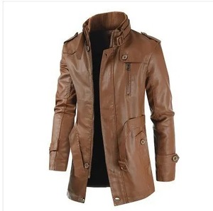 Manteau long en cuir personnalisé, design tendance, manteaux en cuir de vachette, nouveaux modèles, vestes en cuir véritable pour hommes - Product Image 6