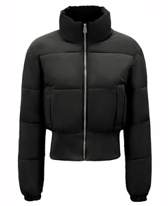 OEM Women's Quilted Winter Jacket Warm Quick-Dry Waterproof Crop <b>Top</b> Puffer Bomber Style Nylon Zipper <b>Bubble</b> Coats for Ladies - Product Image 2