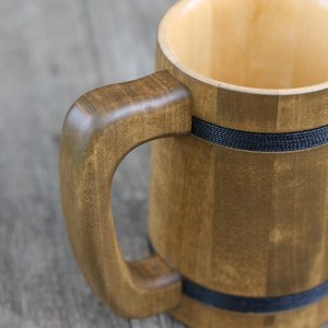 HASAN CRAFT Wooden <b>Mug</b> Handcrafted Modern Luxury Design with Handle for Home Use <b>Reusable</b> Eco-Friendly Drinkware Uttar Pradesh - Product Image 5