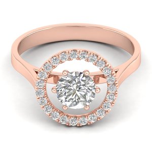 แหวนเงินแท้ REYES 925 ประดับมอสซาไนต์ทรงกลม 1.05 กะรัต ชุบทองคำขาว 18K แท้ สำหรับผู้หญิง - Product Image 6