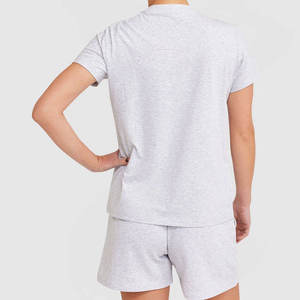 Ensembles d'été pour femmes : T-shirts et shorts, motif uni, tricotés, personnalisables avec logo, 100% coton, écologiques et respirants - Product Image 3