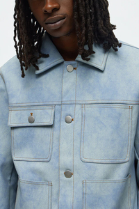 Veste en cuir de vache véritable pour homme de haute qualité - Logo sur le devant, coupe-vent et imperméable, cuir pakistanais, style antique - Product Image 3