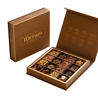 Hersteller Maßgefertigte Quadratische Harte Luxus-Geschenkbox mit Goldfolien-Logo für Schokolade und Produkte