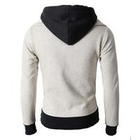 Sudadera con capucha y cremallera para hombre, informal, con bloques de color, cremallera completa, manga larga, corte ajustado, estilo deportivo, para otoño