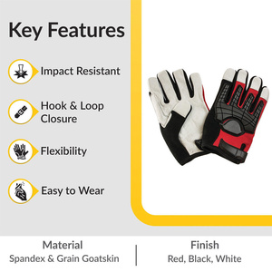 ถุงมือช่างแบบใหม่พร้อมโลโก้สั่งทำ ถุงมือเซฟตี้สำหรับงานหนัก ผลิตจากหนังวัวแท้ ทนทานต่อการเสียดสีและทนความร้อน - Product Image 4