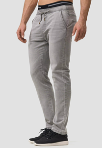 Jeans droits pour hommes, jeans en denim élégants, vêtements de rue pour hommes, coupe ajustée blanche, jeans stretch slim fit pour hommes - Product Image 4
