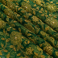 Tissu en dentelle filet perlée et ornée de strass, motif floral africain nigérian, fait main, pour robe de mariée George Wrapper – Vente chaude, écologique