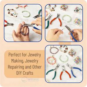 Stainless Steel Jewelry Pliers Set 3 Pack Mini Kit for Jewelry Making Wire Cutters <b>Long</b> <b>Nose</b> Round <b>Nose</b> Side Cutters - Product Image 5