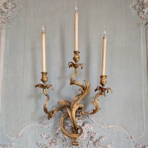 Lámpara de Pared de Latón Dorado de Lujo Vintage, Aplique de Pared con Velas para Palacio, Villa, Hotel, Decoración Clásica para Sala de Estar - Product Image 3