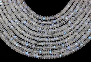 <b>TOP</b> Quality Natural <b>Rainbow</b> Moonstone Beads Rondelle,4mm-6mm Faceted Gemstones Loose Gemstone, At wholesale Price Available - Product Image 2