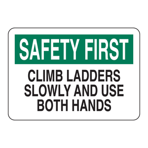 Brady High-Visibility Wall-Mount <b>Ladder</b> <b>Safety</b> Sign Indoor/Outdoor Reflective Traffic Sign Board - Product Image 1