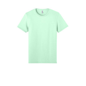T-shirt en coton vert menthe à manches courtes pour homme, coupe classique, col rond, jersey décontracté, couleur unie, design simple - Product Image 2