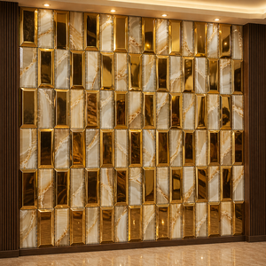 MO Series Premium PVC <b>Mirror</b> Mosaic Tiles | 3D Art Deco Reflective Waterproof Non-Slip <b>Wall</b> Decor | <b>Rectangle</b> PVC Mosaic Sheets - Product Image 2