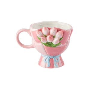 Mug en céramique de haute qualité, mignon et orné de motifs floraux, avec une glaçure lisse et une finition polie. - Product Image 1