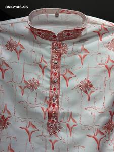 Ensemble Kurta-Churidar pour homme en coton de haute qualité avec broderie imprimée et sequins, travail Butta, manches longues, vente en gros - Product Image 5