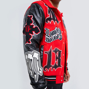 High Quality Varsity <b>Jacket</b> Winter Custom Logo Embroidery Design <b>Men's</b> Varsity Baseball <b>Jacket</b> Closure OEM Bomber <b>Jacket</b> - Product Image 5