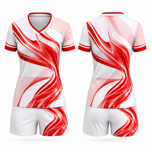 Conjunto de Uniforme de Voleibol Sublimado Personalizado para Mujer, Transpirable, de Secado Rápido, Cuello en V, Poliéster/Algodón, Jersey Deportivo para Equipo, Pantalones Cortos - Product Image 6