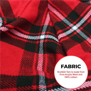 Chapeau écossais en laine à pompons, motif tartan, style Tam o' Shanter, bonnet des Highlands personnalisé, vente en gros - Product Image 4