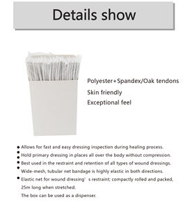 Bandage de maille médicale à haute élasticité pansement tubulaire en filet élastique respectueux de la peau Fixation de soin des plaies de qualité médicale - Product Image 6