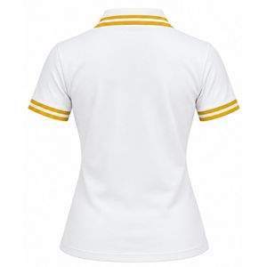 Polo blanc Sigma Gamma Rho pour femme, à manches courtes, col classique, avec lettres grecques brodées, vêtement de sororité, haut décontracté de golf - Product Image 2