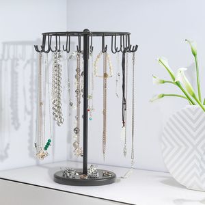 Expositor Giratorio Negro para Joyas, Organizador de Collares y Pulseras de Metal, Soporte de Exhibición para Uso Doméstico - Product Image 4