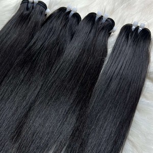 ผมมนุษย์มีหนังกำพร้าผมตรงจาก Qhair เส้นผมมนุษย์เส้นผมแท้สีดำตรงจากผู้บริจาครายเดียว - Product Image 2