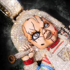 Pendentif 3D Chucky en Moissanite VVS taille brillant, serti griffe, personnalisable, en argent sterling 925 plaqué or, luxe unisexe, style glacé - Product Image 4