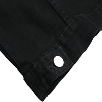 Servicio OEM ODM, Chaqueta de Mezclilla Negra para Hombre, Corte Ajustado, Casual, Cuello Camisero, Cierre de Botón, Material de Algodón, Ropa de Otoño