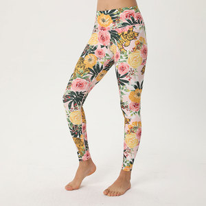 Wholesale Custom Print High-Waisted Ankle-Length Gym Pants Women Fitness Tummy <b>Control</b> Yoga Workout Tight <b>Leggings</b> Four-Way - Product Image 6