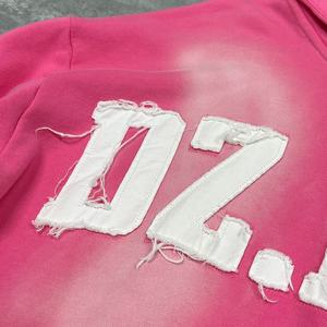 ชุดวอร์มผู้หญิงปักลาย แอซิดวอช เสื้อฮู้ดซิปและกางเกงขายาว พร้อมโลโก้สั่งทำ ชุดวอร์มแบบยูนิเซ็กซ์ - Product Image 5