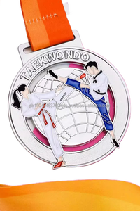 Médailles LOGO de taekwondo de sport en or personnalisées OEM avec ruban vente en gros - Product Image 4