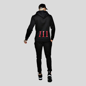 Conjunto Deportivo con Capucha Negra y Logotipo MX, Sudadera y Pantalones Largos, Corte Regular, Ropa Casual de Otoño para Adultos - Product Image 3