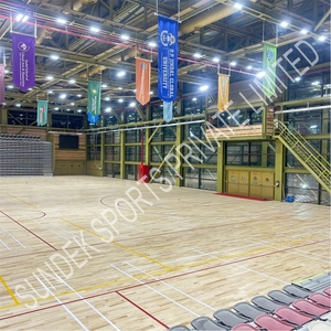 Parquet en bois Sundek Air Cush Premium pour terrain de basketball, qualité sportive, absorption des chocs, respectueux de l'environnement, Inde - Product Image 1