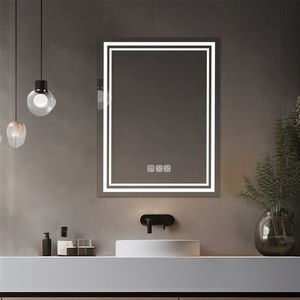 Specchio LED da Bagno a Parete 36x28 Pollici, Luminoso Full HD con Luce Frontale, Antiappannamento in 5 Minuti, 3 Colori Dimmerabili, Non Disponibile per la Spedizione - Product Image 1