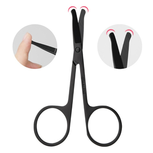 Ciseaux de luxe pour la coupe des poils du nez, pointe arrondie de sécurité, acier inoxydable, ciseaux de toilettage personnel pour hommes, usage professionnel - Product Image 1