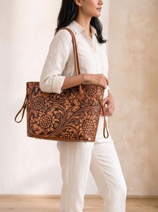 Floral <b>Canvas</b> Tote Bag Women's <b>Shopper</b> Handbag Chic Pattern Shoulder Travel Bag - Product Image 5