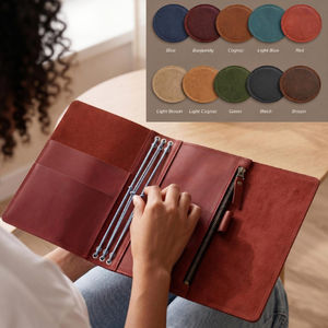 Funda para Cuaderno Trifold de Cuero 100% Genuino A5, Cuaderno de Cuero Personalizado, Estuche de Cuero para Cuaderno de Viaje, Recargable - Product Image 5
