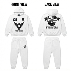 Conjunto Deportivo Premium de 350 GSM, Transpirable y Ecológico, con Bordado Chenille, para Sudadera con Capucha y Pantalones Jogger - Product Image 4