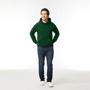 Sudadera con Capucha de Forro Polar Verde para Hombre, Corte Regular, Informal, con Bolsillo, Color Sólido, Tejido de Punto, Impresión Digital, 100% Algodón, Invierno - Product Image 2