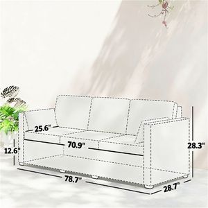 โซฟาคู่สีเทาวิลโลว์สำหรับสวนกลางแจ้ง เหมาะสำหรับระเบียงและลานบ้าน - Product Image 6