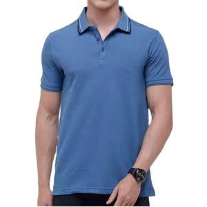 Gimnasio ajustado de gran tamaño 100% algodón cómodo para hombres de etiqueta privada para camisetas de polo diseño personalizado con patrón sólido para hombres - Product Image 1