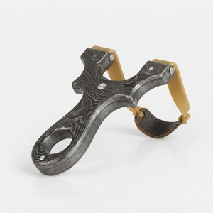 Damascus Steel Slingshot Premium Handmade Decorative Craftsmanship Pattern Steel Display Piece For Collection And Decoration - Product Image 4