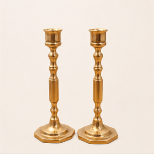 Elegant Vintage <b>Brass</b> Taper Candle <b>Holders</b> Set Antique Gold <b>Candlestick</b> Stand for Wedding Centerpieces Dining Table Low Price - Product Image 1