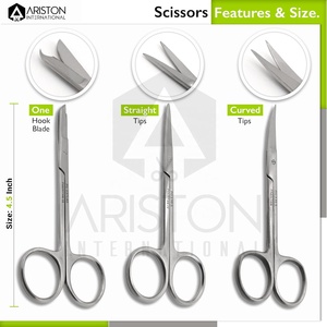 Juego de 7 PCS Tijeras Fórceps Hemostatos Juego de portaagujas para entrenamiento educativo y procedimientos médicos Juego completo de cirugía - Product Image 5