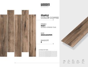 Baldosa de porcelana mate de formato extendido de 20x120 cm, diseñada para soportar una superficie con un ligero relieve y un interior compuesto. - Product Image 2