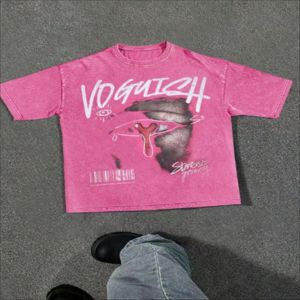 เสื้อยืดโอเวอร์ไซส์ทรงหลวมสำหรับผู้ชายและผู้หญิง ผ้าฝ้าย พิมพ์ลายกราฟิก ทนทาน หนา สไตล์ลำลอง แฟชั่นสตรีท รับผลิตแบบ OEM - Product Image 1